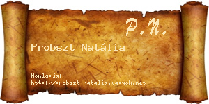 Probszt Natália névjegykártya