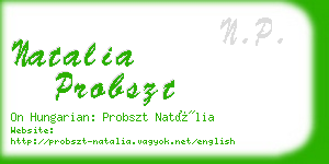 natalia probszt business card